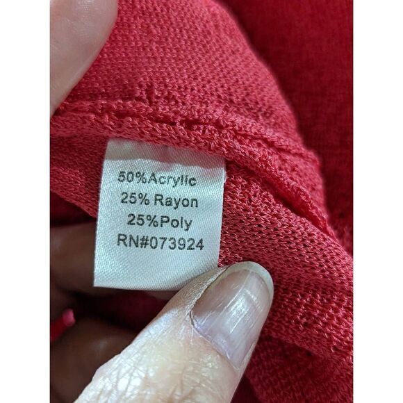 Ming Wang Women's Size S Coral Cardigan With White Trim - Picture 5 of 6